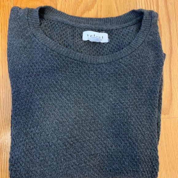 Velvet by Graham & Spencer grey waffle long sleeve shirt - Picture 4 of 9